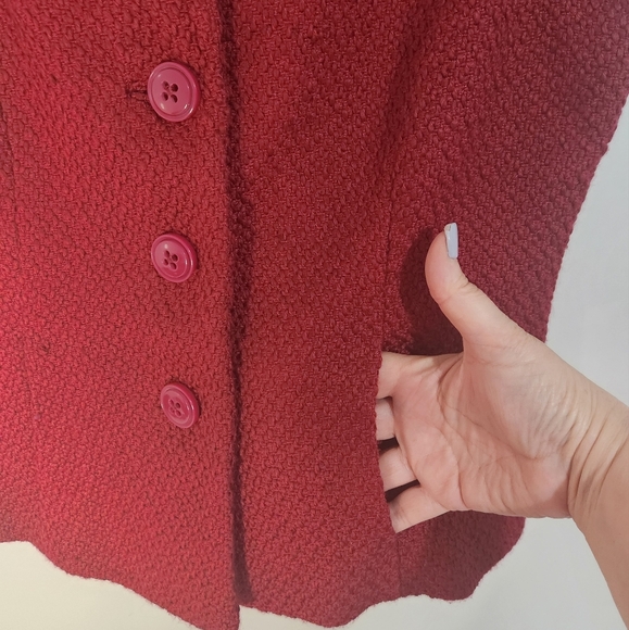 Coldwater Creek Women's Wine Short Sleeve Blazer, Size 14 - Picture 4 of 10